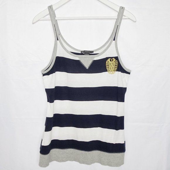 Armani Exchange Nautical Navy White Stripe Tank Top - Picture 1 of 5